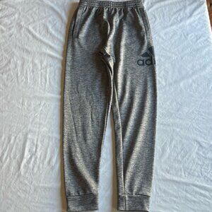adidas Boy's Large (14/16) Heather Gray 3-Stripe Training Joggers